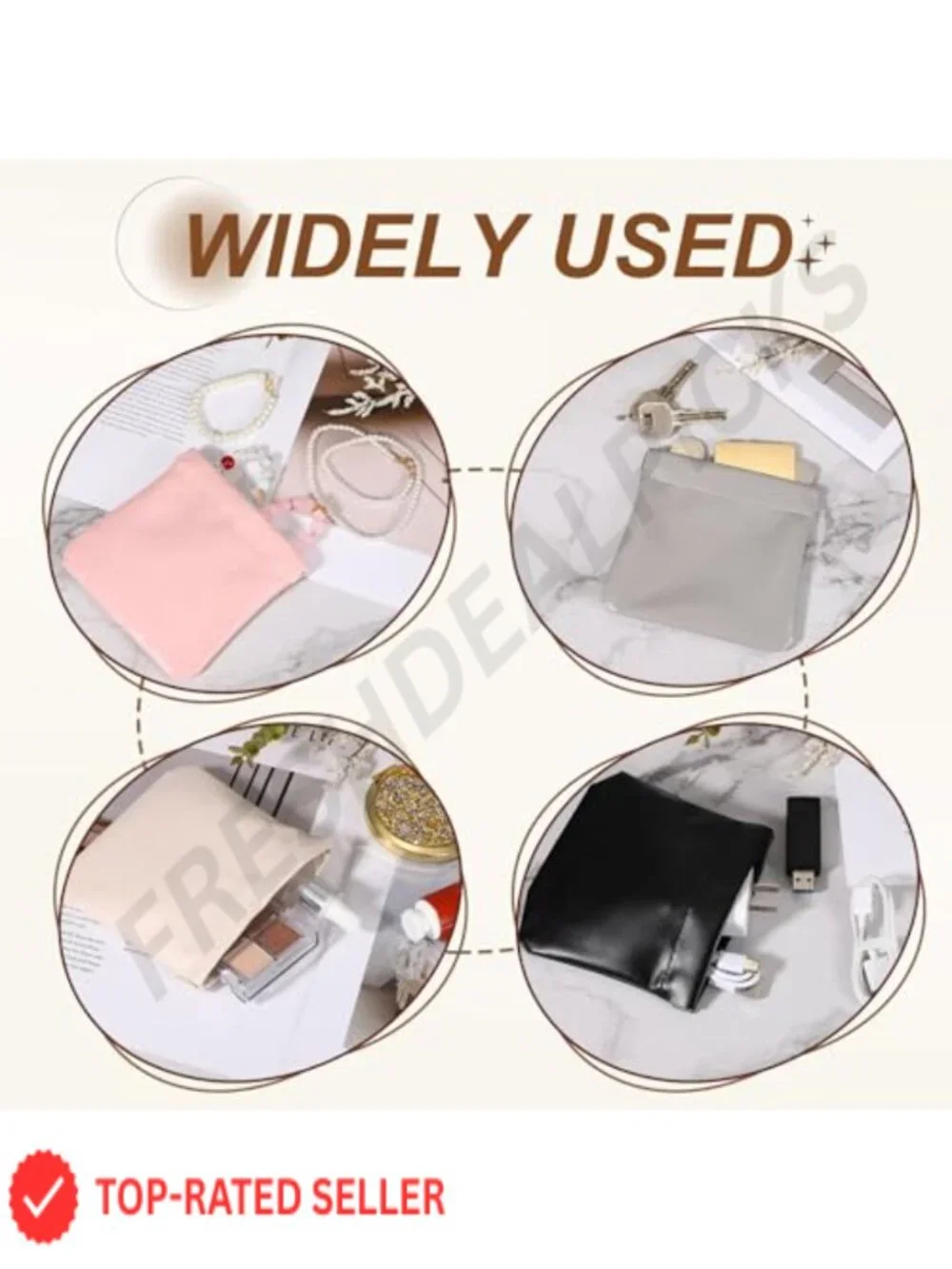Squeeze Coin Purse Pouch Mini Leather Change Purse Self Closing Makeup Bag